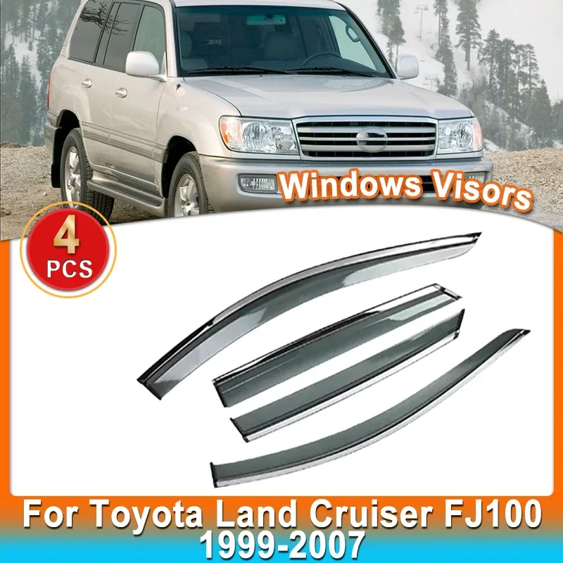 Window Visor Guards For Toyota Land Cruiser 100 J100 FJ100 LC100 1999~2007 2000 2001 2002 Weathershields Sun Rain Visor Shield