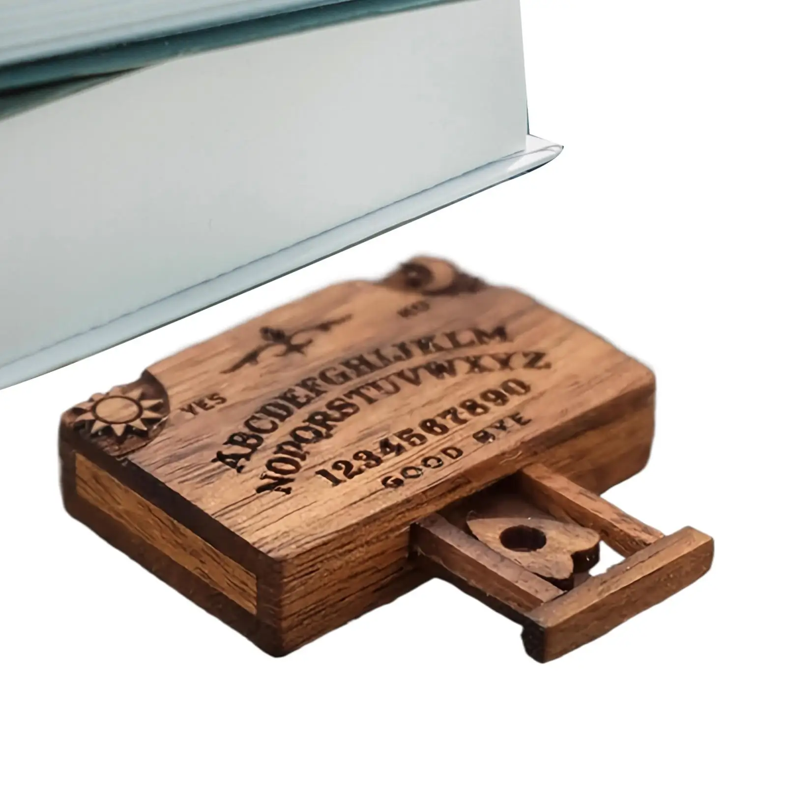 Ouija Board Game Occult Divination Tools Portable Design Wooden Ouija Boards Miniatures With Planchettes for Witchy Spooky Decor