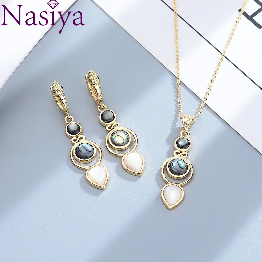 Eye Shape Waterdrop Shell Silver Drop Earrings for Women Vintage Jewelry Wedding Engagement Hoop Earrings Gifts For women