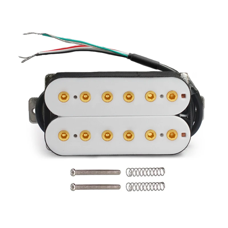 Vintage Alnico5 Humbucker Coil Spliting Neck7.5K/Bridge15K Double Coil Electric Guitar Pickup Black Guitar Part Warm Sound White