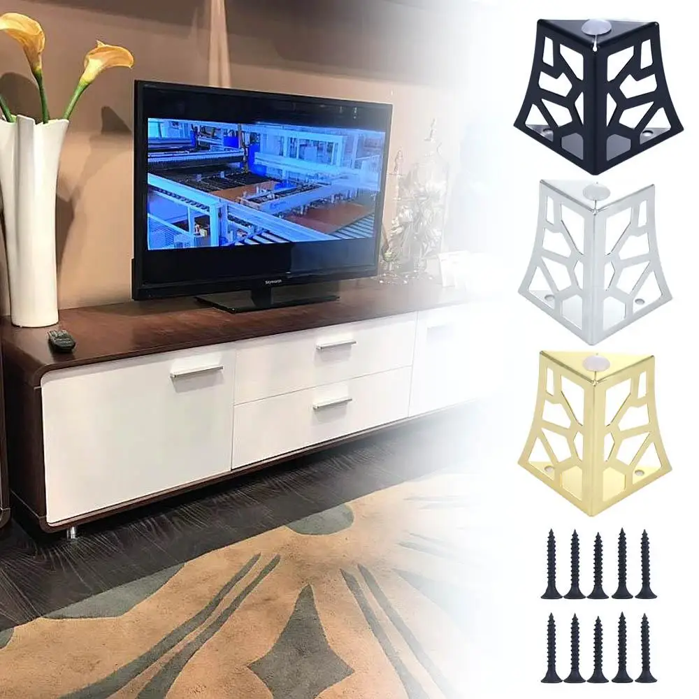 Black/Gold/Silver TV Stands with Screws Bathroom Supplies Kitchen Cabinet Furniture Parts Table Foot Sofa Leg Furniture Legs