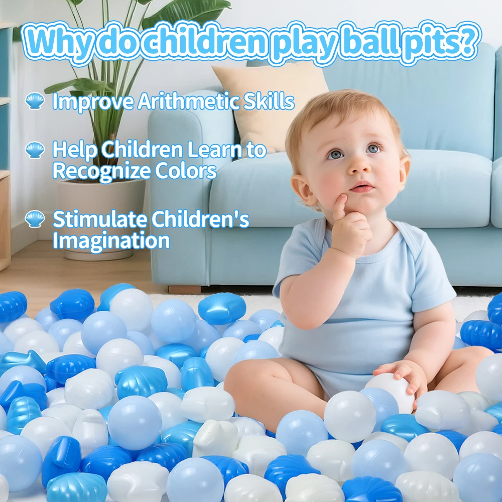 볼 풀 공 5.5CM 100개 아기용 바다 플라스틱 공 놀이집 텐트 어린이 감각 발달 야외 장난감 생일 선물