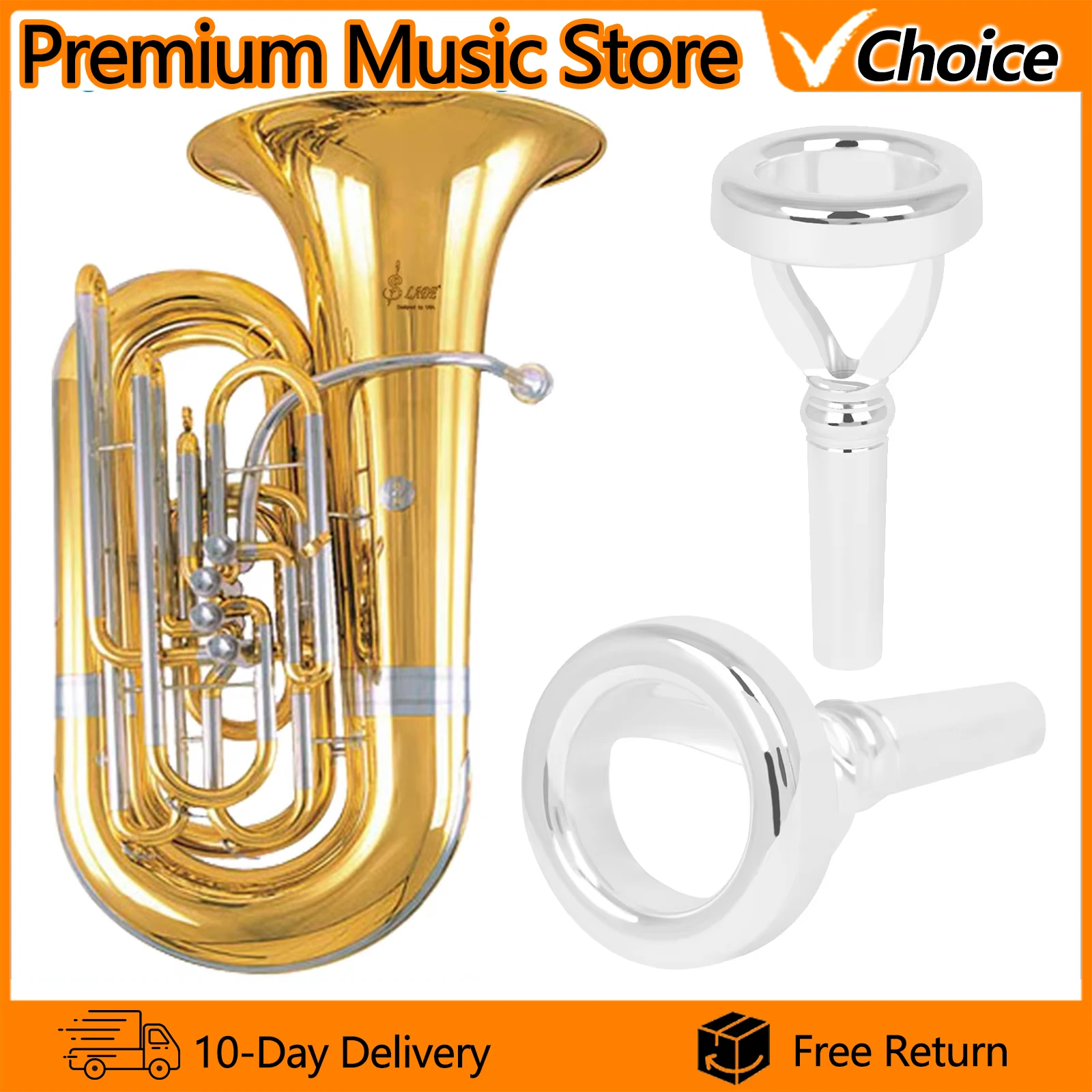 TR-06 Tuba Mouthpiece Trainer Silver Plated Brass Tuba Mouthpiece Practice Tool for Embouchure Strength & Tone Development