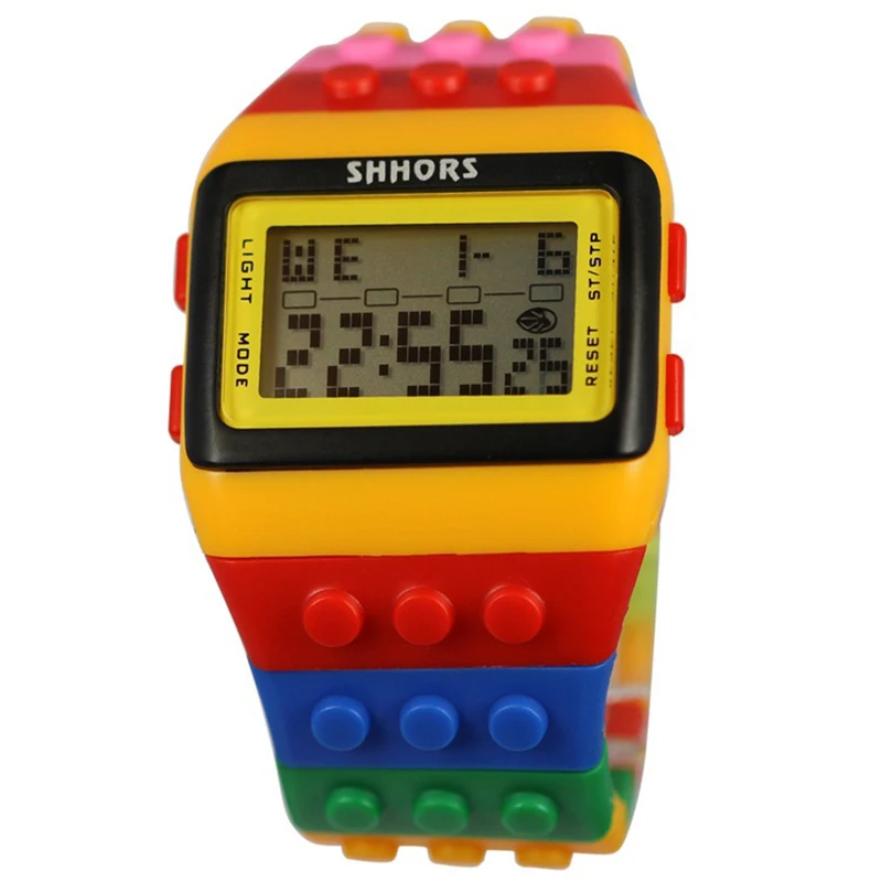 UTHAI CE145 Colorful Building Blocks DIY Digital Electronic Student Watch Leisure Sport Fashion Multifunctional Children's Watch