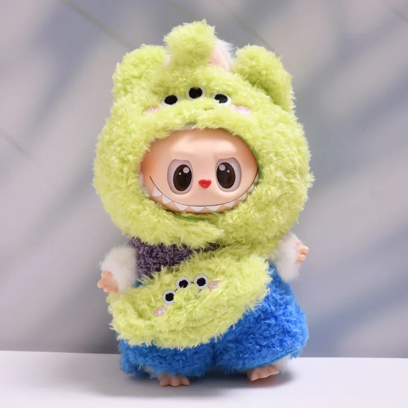 15cm/17cm Labubu I II Doll Clothing Cute Plush Three eyed Monster Dragon Meow Set Sitting Party Clothing Plush Doll Clothes