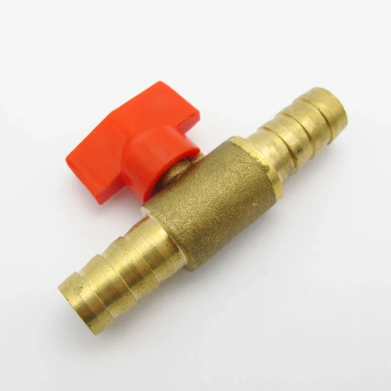 Conector de conexão de válvula esférica de bronze, 2 vias, adaptador, 10mm, mangueira, farpada