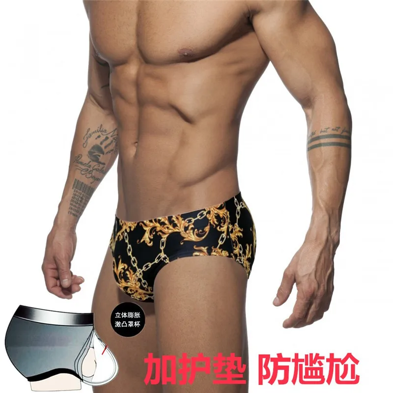 กางเกงว่ายน้ำชายทรงสามเหลี่ยมเอวต่ำ กางเกงว่ายน้ำทรงสามเหลี่ยม กางเกงชายหาดทรงสามเหลี่ยม BS407