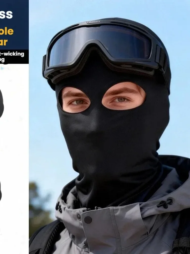 AliExpress NONE Black Full Face No Hole Cover Hat Women Men Cs Balaclava Cap Sun Uv Protection Bike Motorcycle Multi-Hole Ski Mask