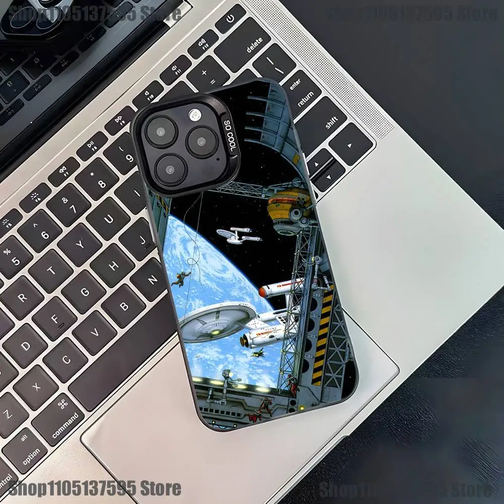 Funda de teléfono Art Star T-Trek S-Ships para iPhone 17,16,15,14,13,12,11,Pro,XS,Max,Plus,Mini,SE4,E, funda negra mate a prueba de golpes