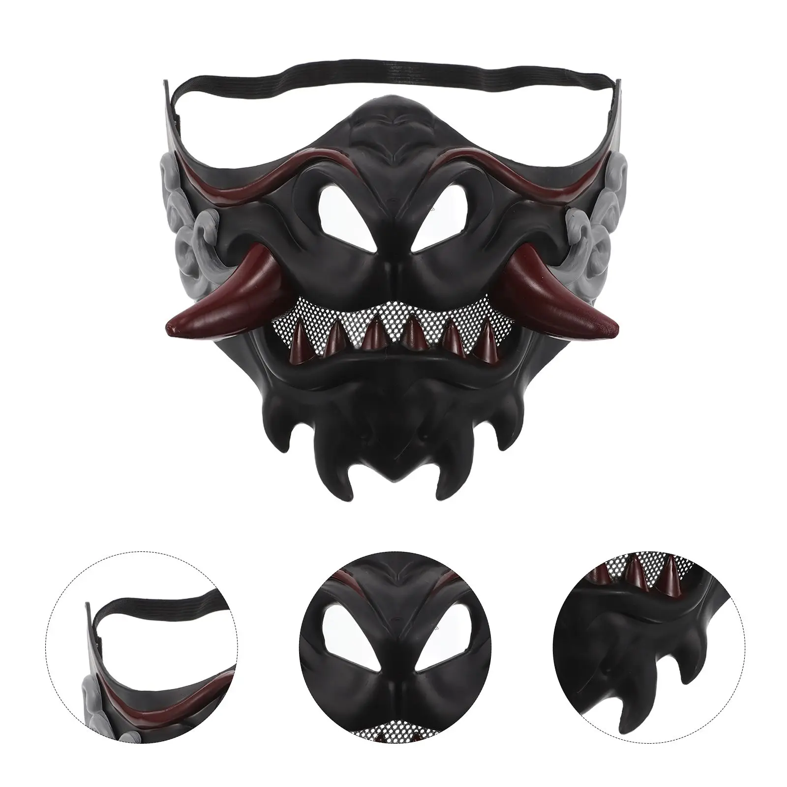 Maschera Dress up Mezza faccia Samurai Cosplay giapponese Fantastico costume di plastica per uomini e donne