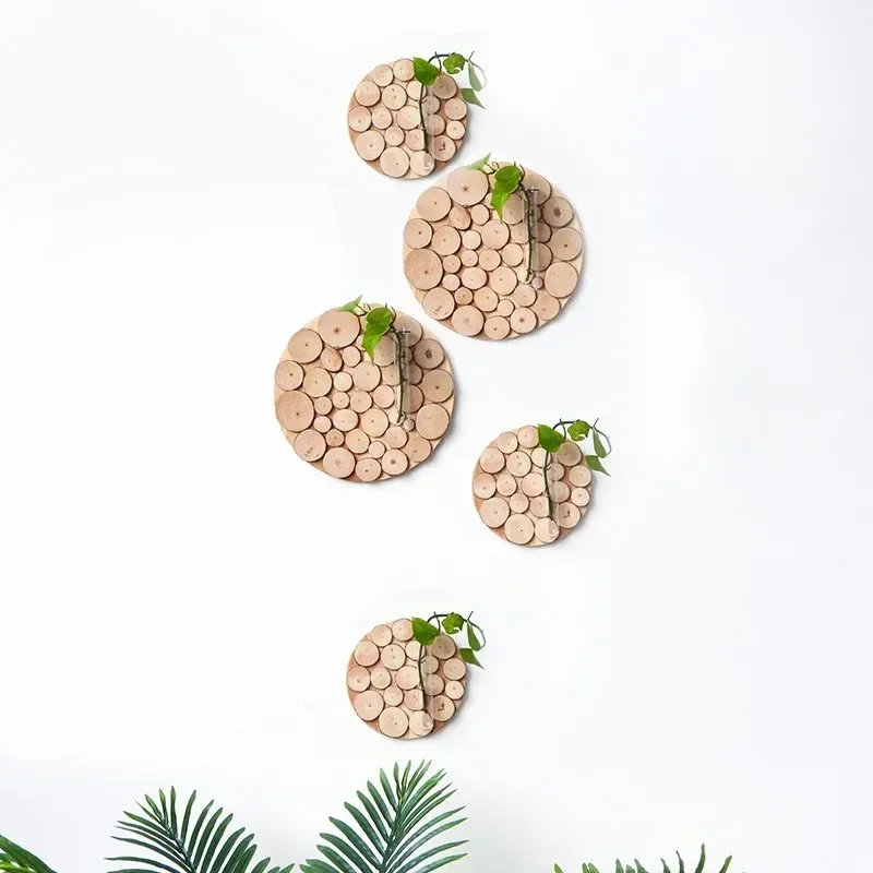 log creative wall decoration flower ware, dining room entrance flower arrangement soft decoration