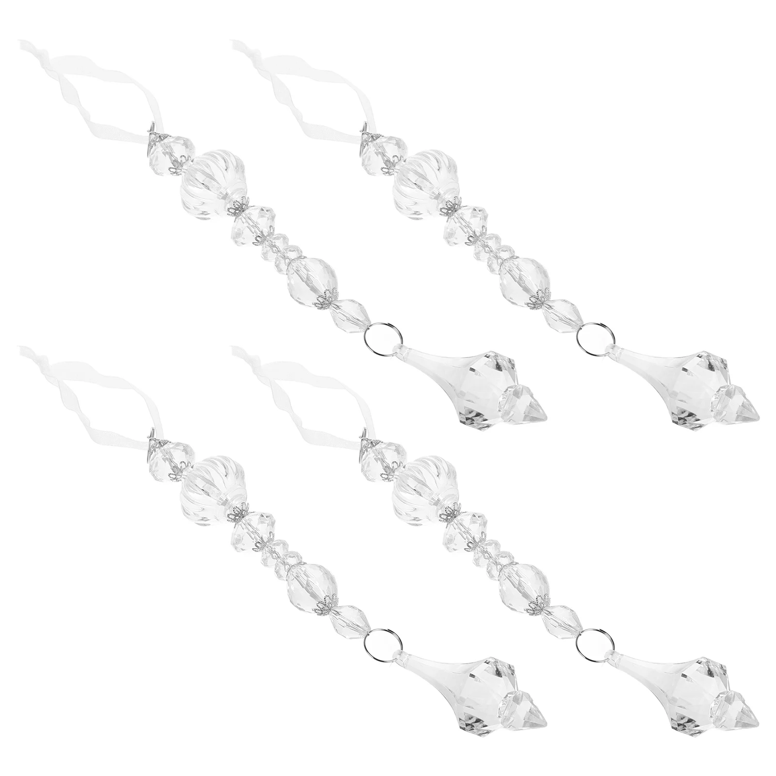 

4pcs Tree Ornaments Clear Acrylic Teardrop Decorations Acrylic Christmas Ornaments Crystal Pendant Festive Home Accessories