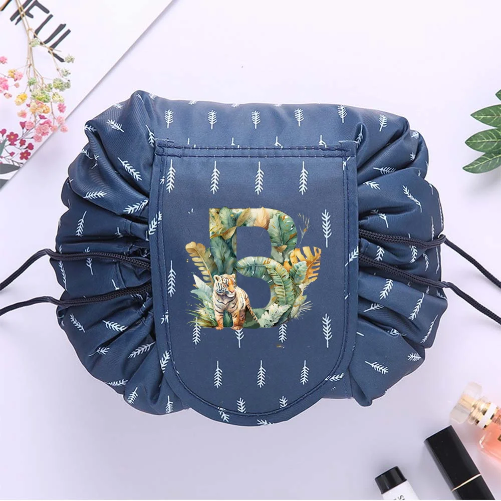 Woman Toilet Bag Makeup Storage Bag Fashion Drawstring Travel Organizer Pouch Ungle Tiger Priting Series Waterproof Beauty Pouch