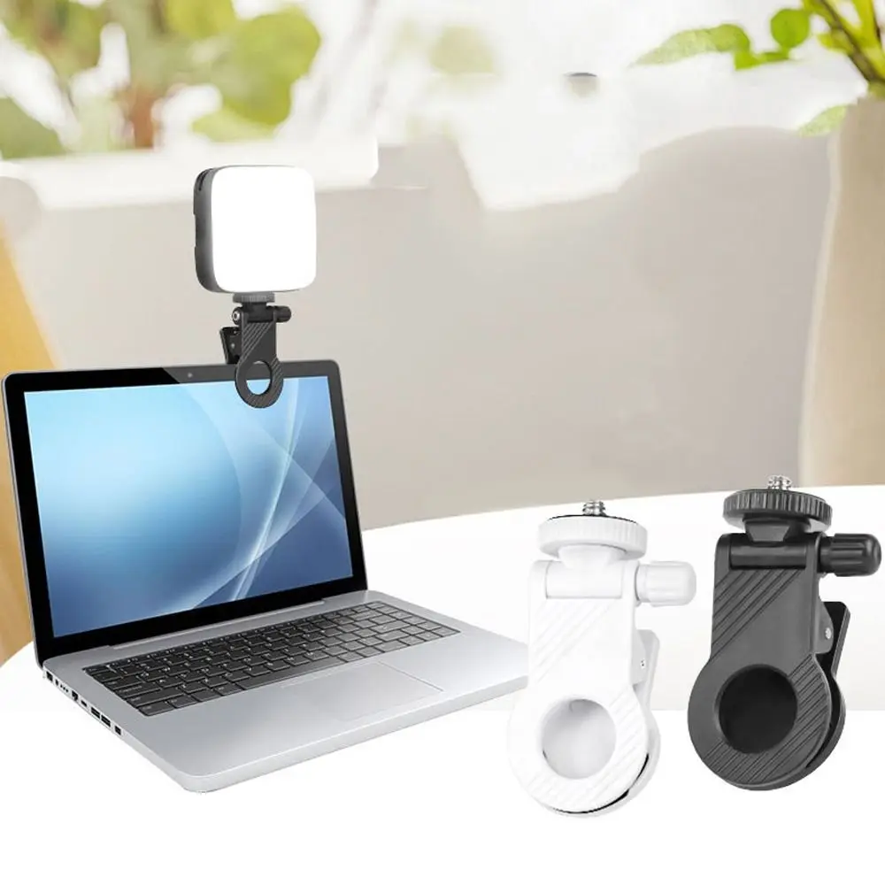 1/4 Screw Mount Mini Fill Light Clip Portable Mobile Phone Computer Fill Light Fixed Camera Flash Holder Plastic