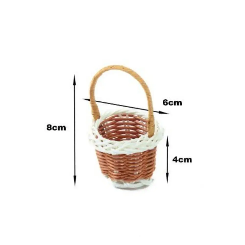 Mini miniatuur poppenhuismand DIY handgemaakte modepoppen Handgeweven mand Handheld wijnstokmand voor BJD-poppen/voor Ob11-poppen