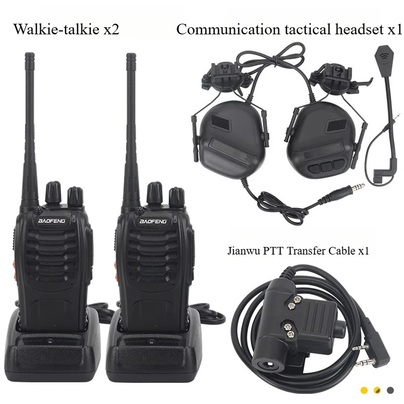 CS Battlefield Helmet Communication Walkie-talkie Tactical Headset Mobile Phone PTT Adapter Cable Function Version War Game