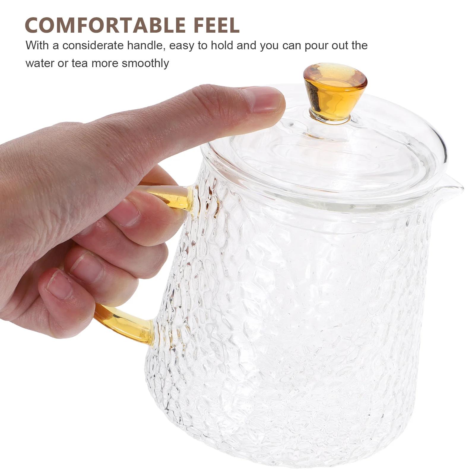 

Clear Glass Tea Pot Transparent Borosilicate Teapot for Loose Tea Bags Healthy Fruit Infusion Wear-Resistant Household Kettle