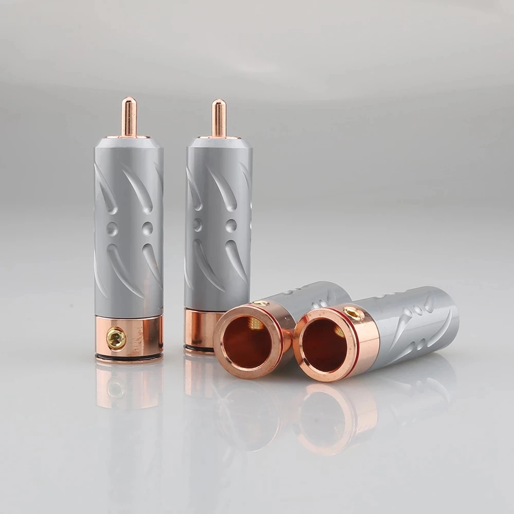 Viborg VR109 HI-End Performance Pure Red Copper RCA Plug soldering connectors