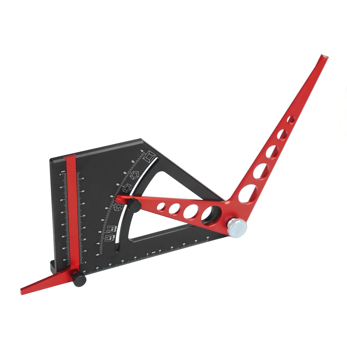 1Pc Height Measuring Multifunctional Ruler Camber Gauge Adjustable 45-90 Degree Marking Gauge Aluminum Alloy Woodworking Scribe
