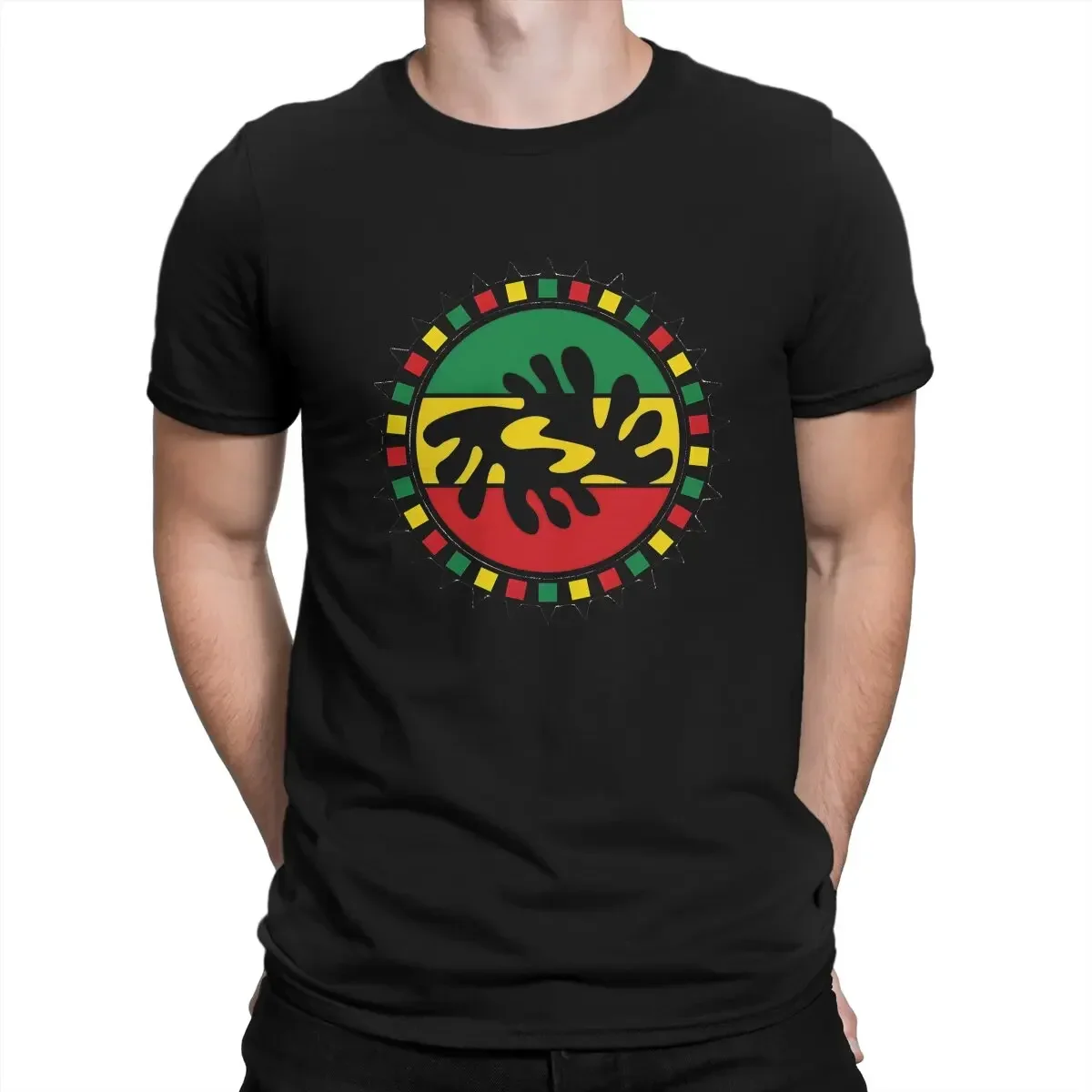 T Shirt Distinctive Birthday Gifts Streetwear Rasta Design Creative TShirt for Men Adinkra Africa Peace Round Neck Basic graphic