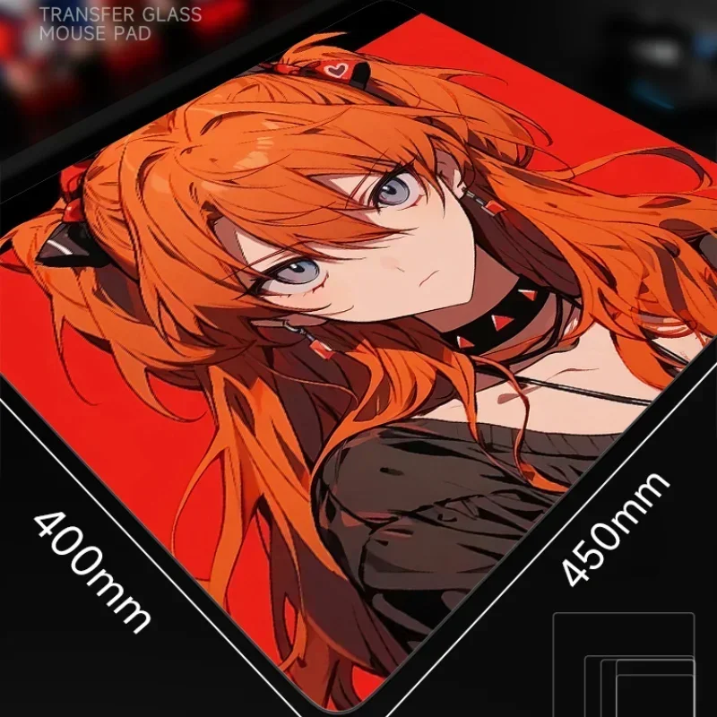 Imagem -03 - Eva Photovoltaic Glass Mouse Pad Home Gaming Mat Office Desk Mat Household Mat Personalização Anime Temperado Asuka Smooth Fps