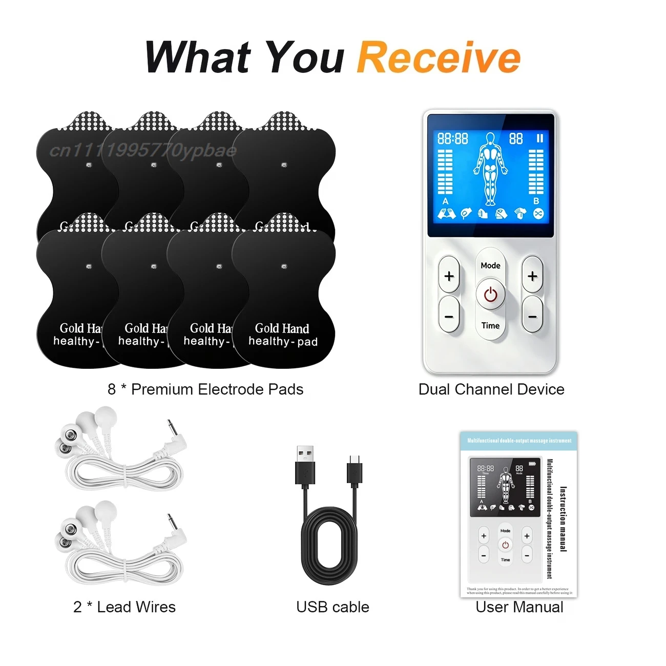 

EMS TENS Muscle Stimulator Physical Therapy Machine Muscle Toning Device Recovery Massager with Electrodes Pads for Pain Relief