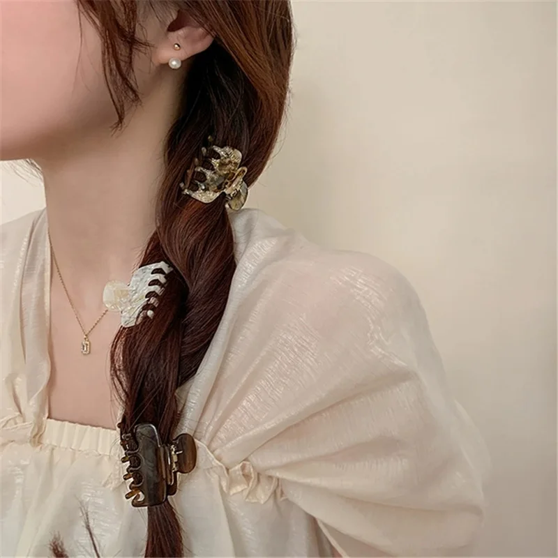 Neue elegante temperament essigsäure greifer clip kleine pony gebrochen haar clip seite clip pferdeschwanz clip haar zubehör flut