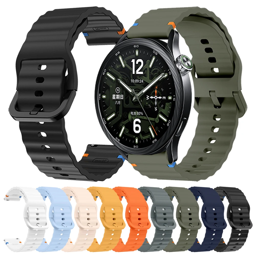 22mm Silicone Soft Strap For Xiaomi Watch S5/5/2Pro/Color 2 Watchband For Xiaomi Watch S3 S2 46/42mm S1 Pro/Active S4 Sport Belt