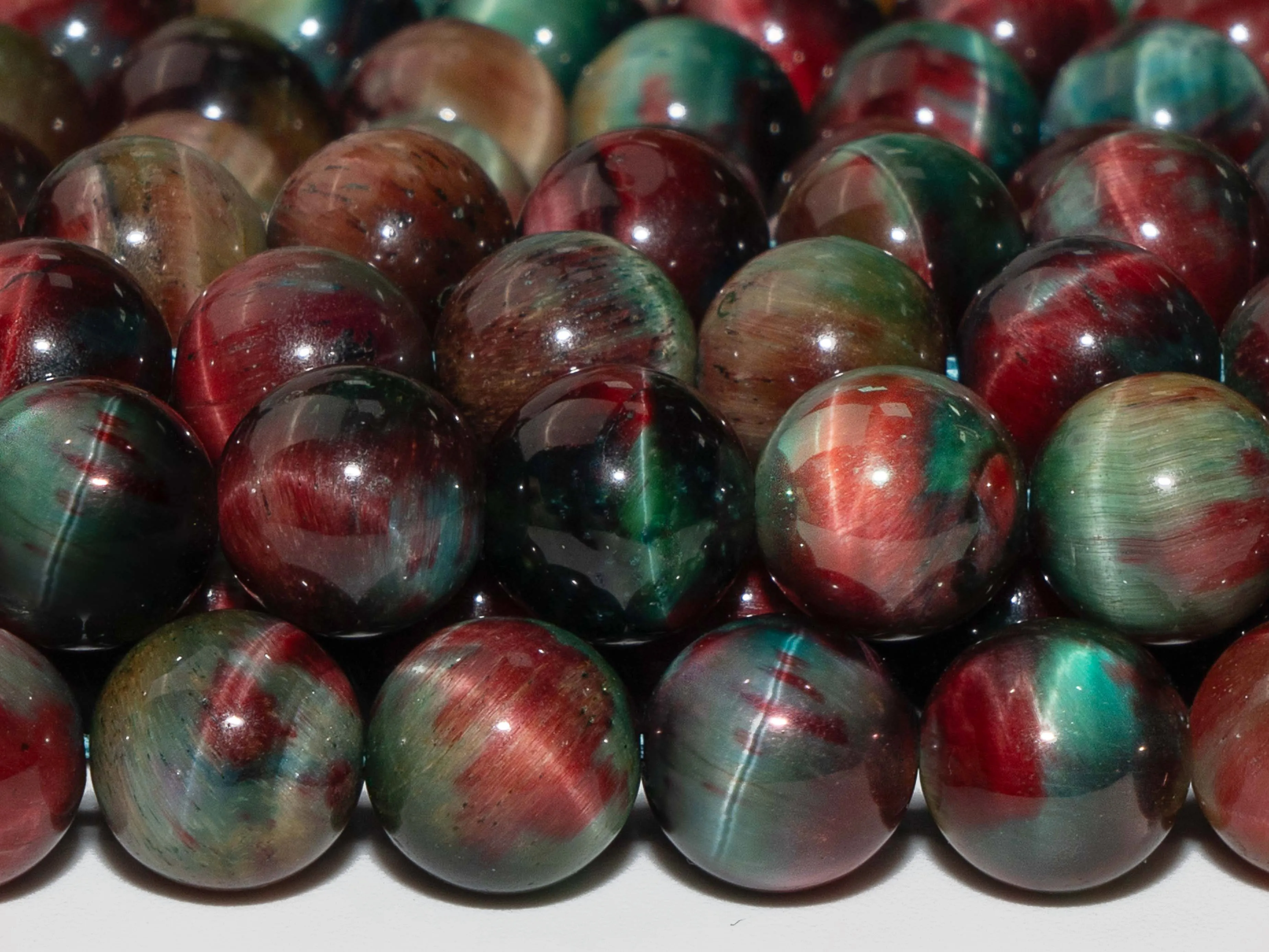 Natural Stone Parrot Color Tiger Eye Beads Gemstone Loose Beads Round Shape Size Options 6/8/10/12mm for Jewelry Making