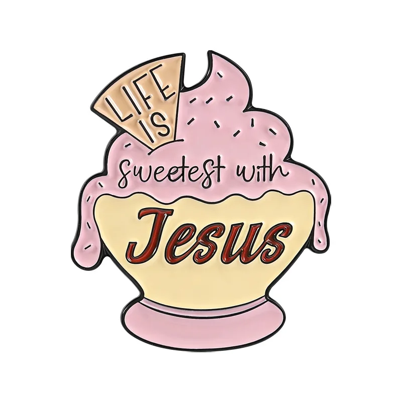 Personalized pink ice cream cold drink brooch Cartoon Bow Brooch Lapel Pins Badge on Backpack Clothing Accessories Jewelry Gifts