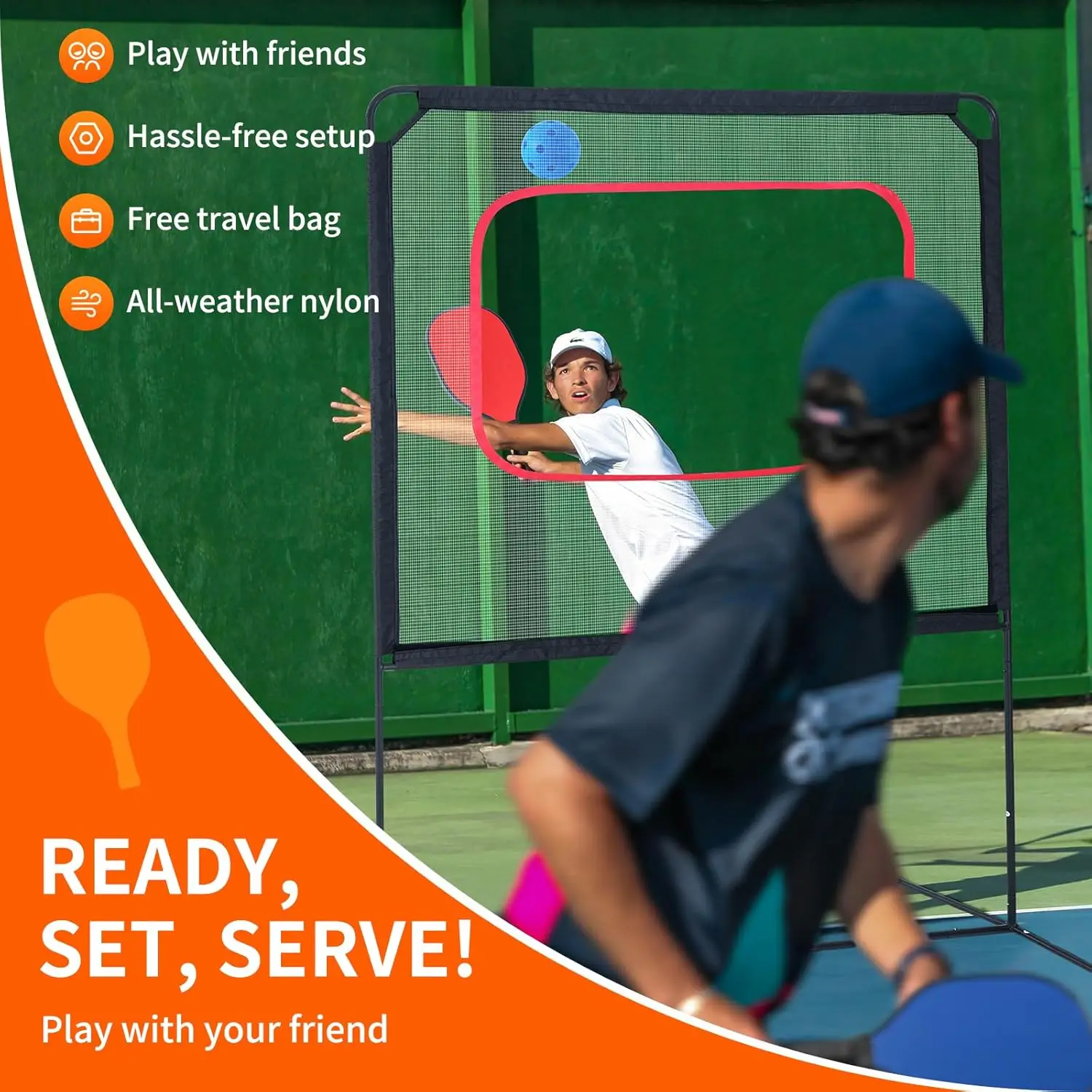 แบบพกพา All-in-1 ชุดสําหรับ Pickleball แบดมินตันเทนนิสสุทธิสําหรับ Backyard สนุกเกมอุปกรณ์เสริมอุปกรณ์