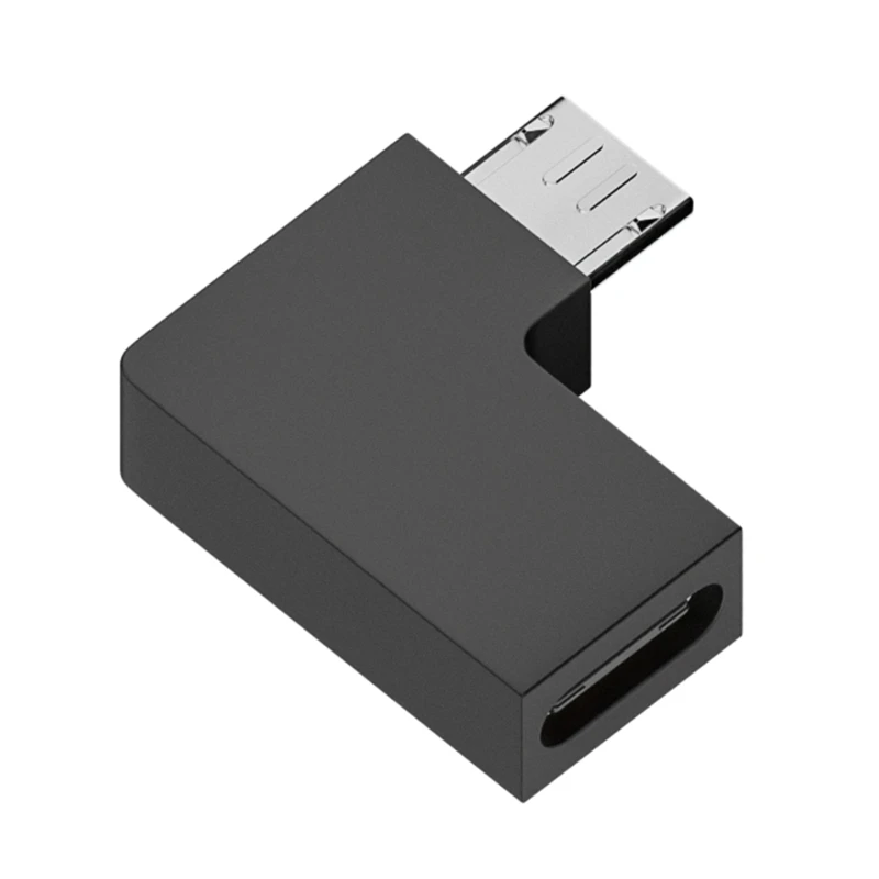 وصلة محول Micro USB ذكر إلى النوع C أنثى بزاوية قائمة 90 درجة