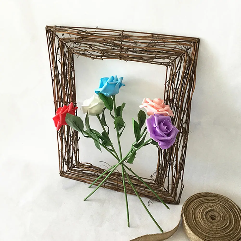 

1pc Natural Vine Branch Rattan Twig Craft Decor Ornament Floral Garland Frame Diy Decoration Holiday Wall Door Decorative Prop