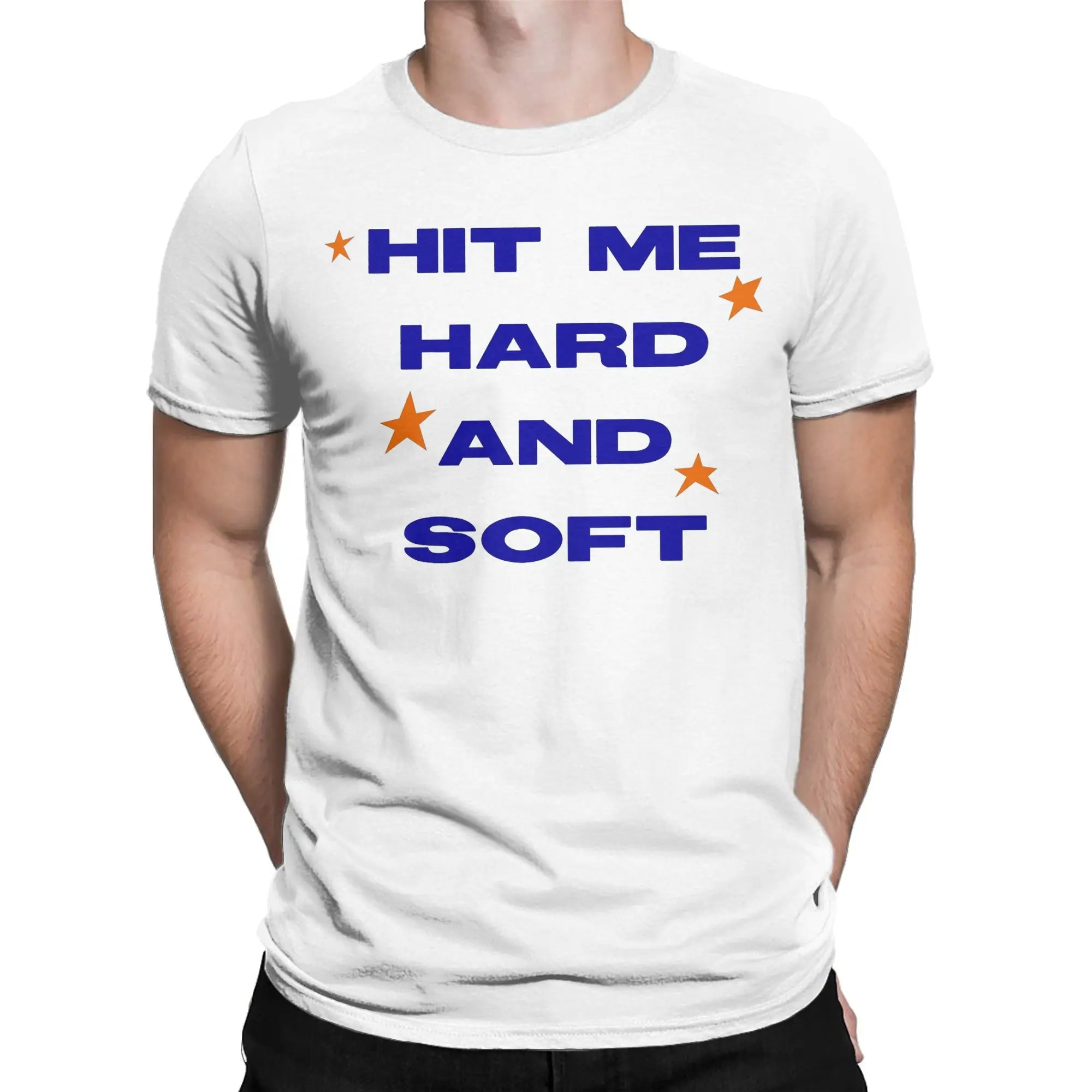 Hit Me Hard And Soft T Shirt for Men Cotton Humorous T-Shirts Round Collar  Tee Shirt Short Sleeve Tops 4XL 5XL 6XL