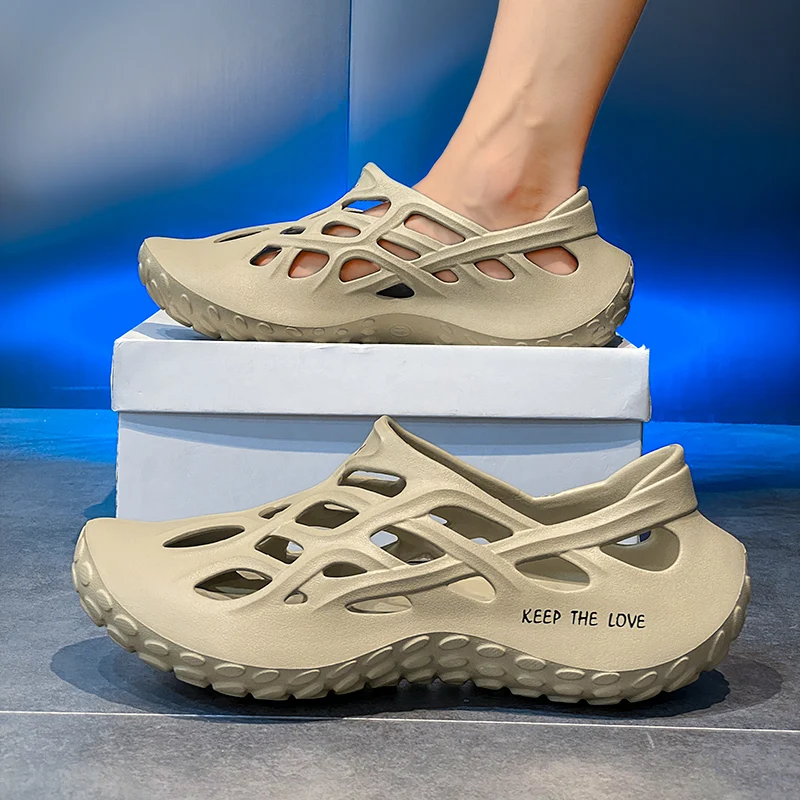 Summer Men Sandals Light EVA Men's Casual Shoes Hole Shoes Clogs Lovers Home Garden Outdoor Male Beach Flat Slippers Big Size