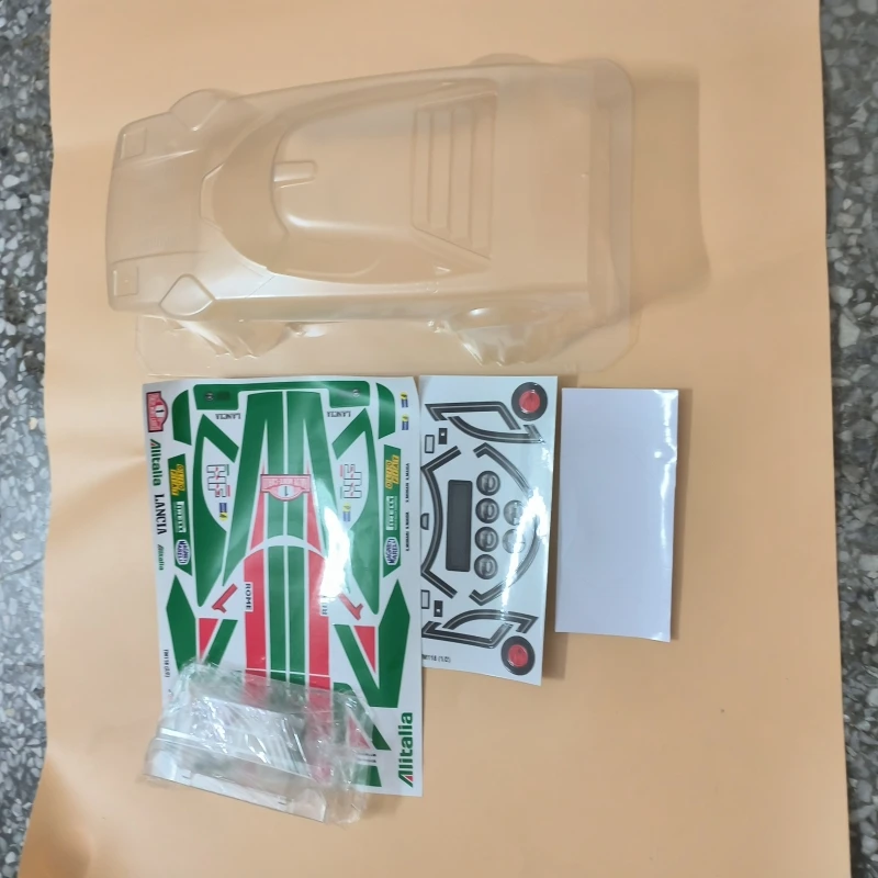 TEAMC TM118 1/10 Mini Lancia Stratos bezbarwne Lexan W tylny Spoiler 3D przednie światła i Alitalia