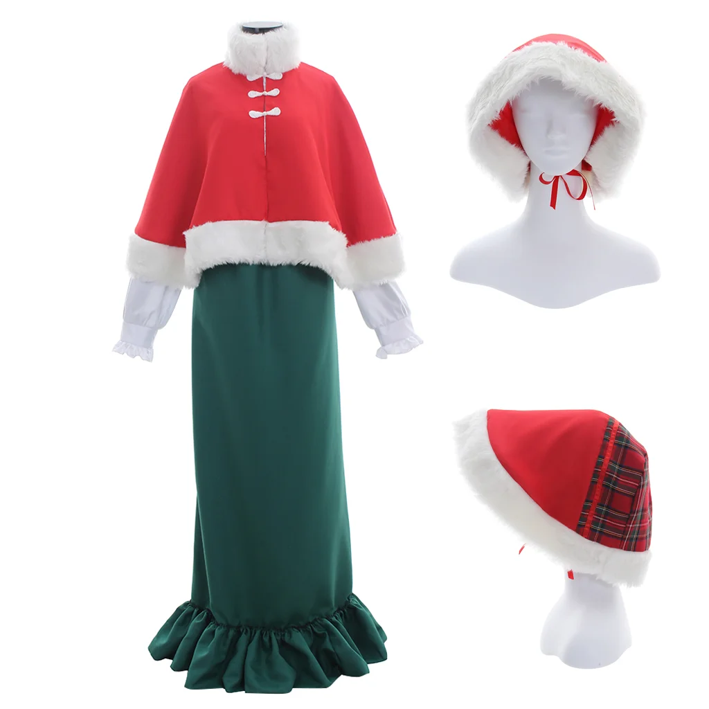 

Miss Santa Dress Christmas Ball Gown Christmas Women's Costume Medieval Renaissance Dress Halloween Carnival New Year Costume