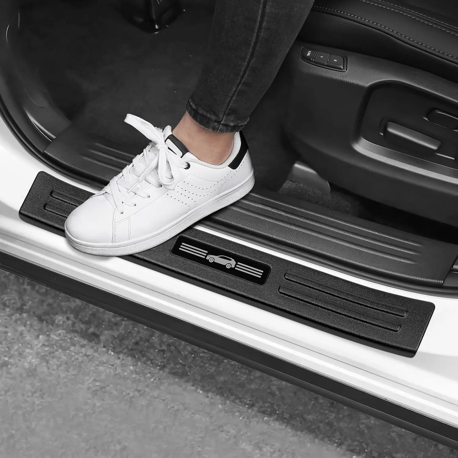 4PCS Door Sill Protector Compatible For Mazda 2017-2025 2026 CX5 Matte Black ABS Plastic Material Automobile Door Entry Guards