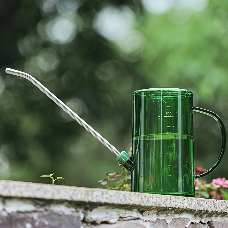 1 علبة سقاية طويلة الفم، بلاستيك متين، مقبض مريح، سقي فعال، العناية بالبستنة الداخلية والخارجية #3