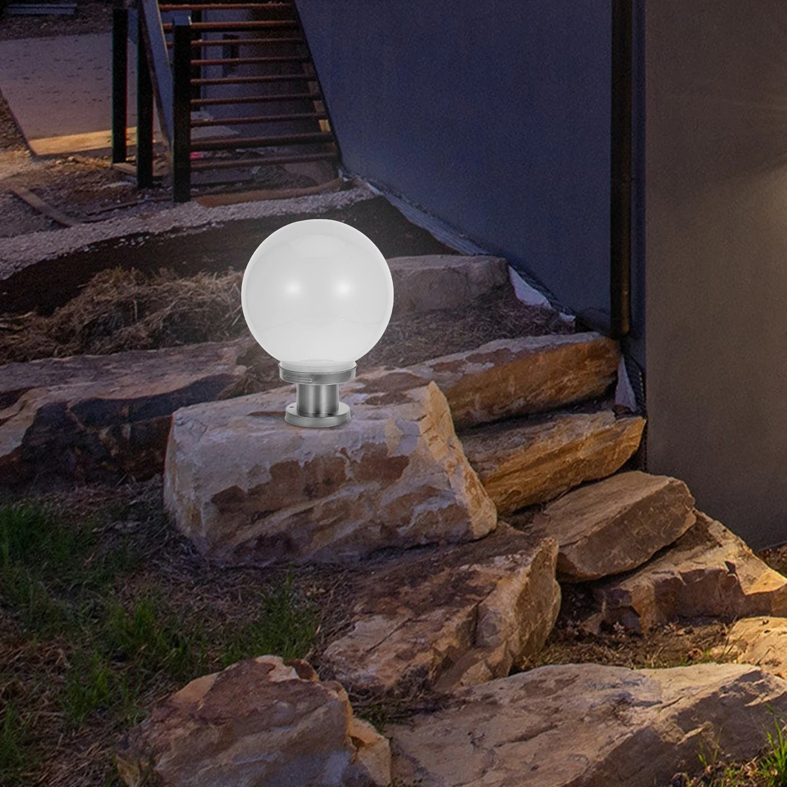Modern Outdoor Lights Aluminum Acrylic Post Light Deck Fence LED Globe Shades Replacement Fixtures Waterproof Decorative Lamp