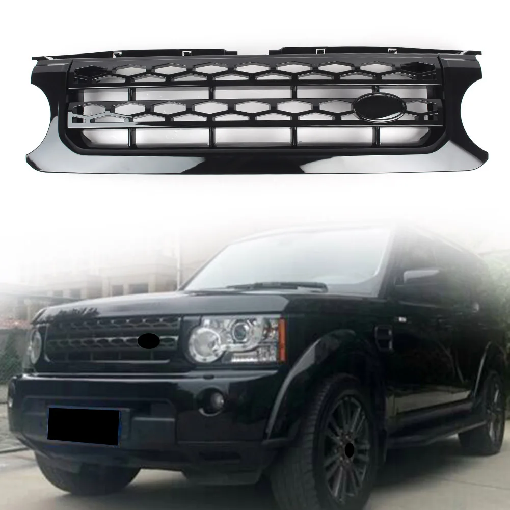 

For Discovery 4 Front Grille Upper Mesh Grill For Land Rover LR4 L319 2010 2011 2012 2013 Gloss Black Car Accessories