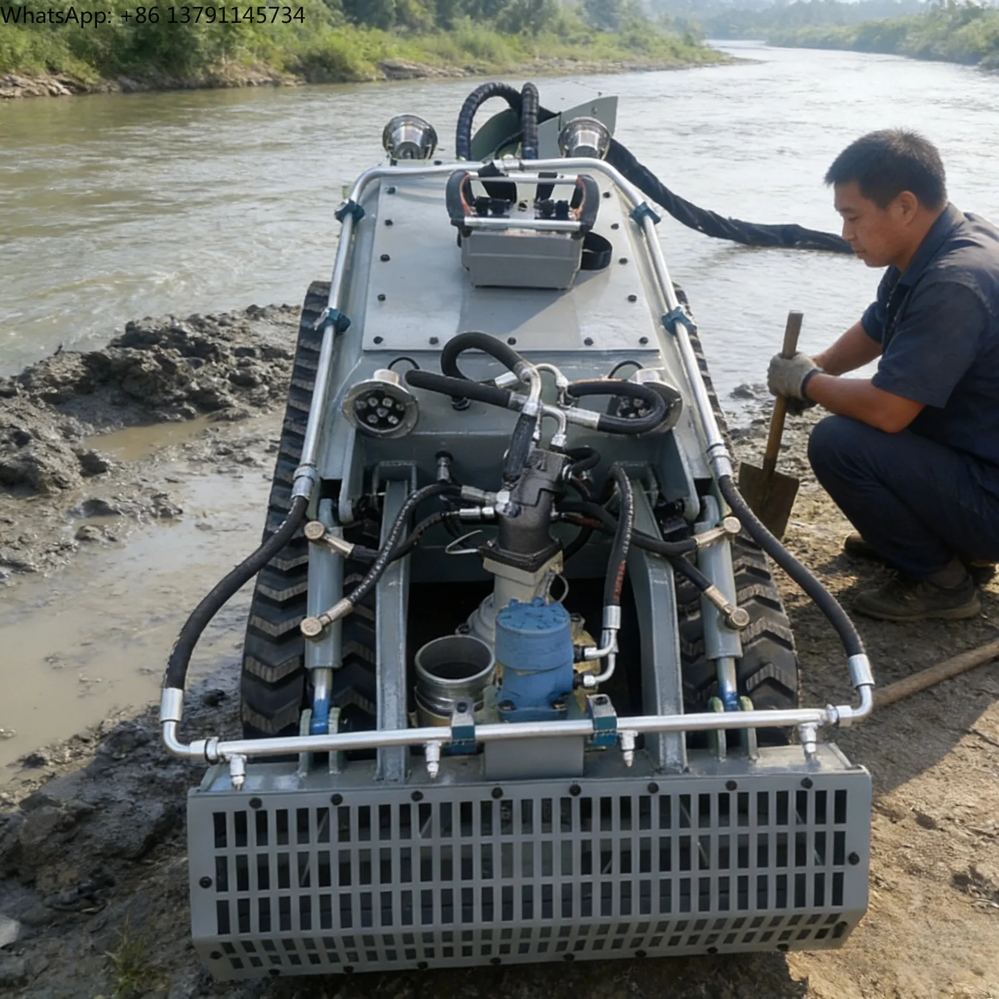 Customized Remote Control Dredging Robot Fully Automatic Underwater Desilting for River Pond Sewage Tank