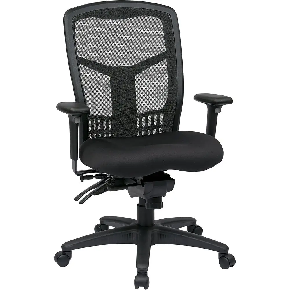 

Breathable Mesh High-Back Office Chair with Adjustable Seat, Multifunction Control, and Seat Slider in Coal Fabric