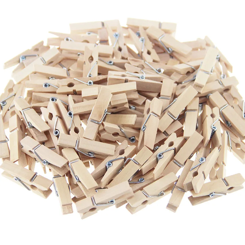 Mini Natural Wooden Clips 25/35/45/72mm Wooden Clothes Photo Paper Clips Clothespin Craft Postcard Clips Portable Wood Clamp