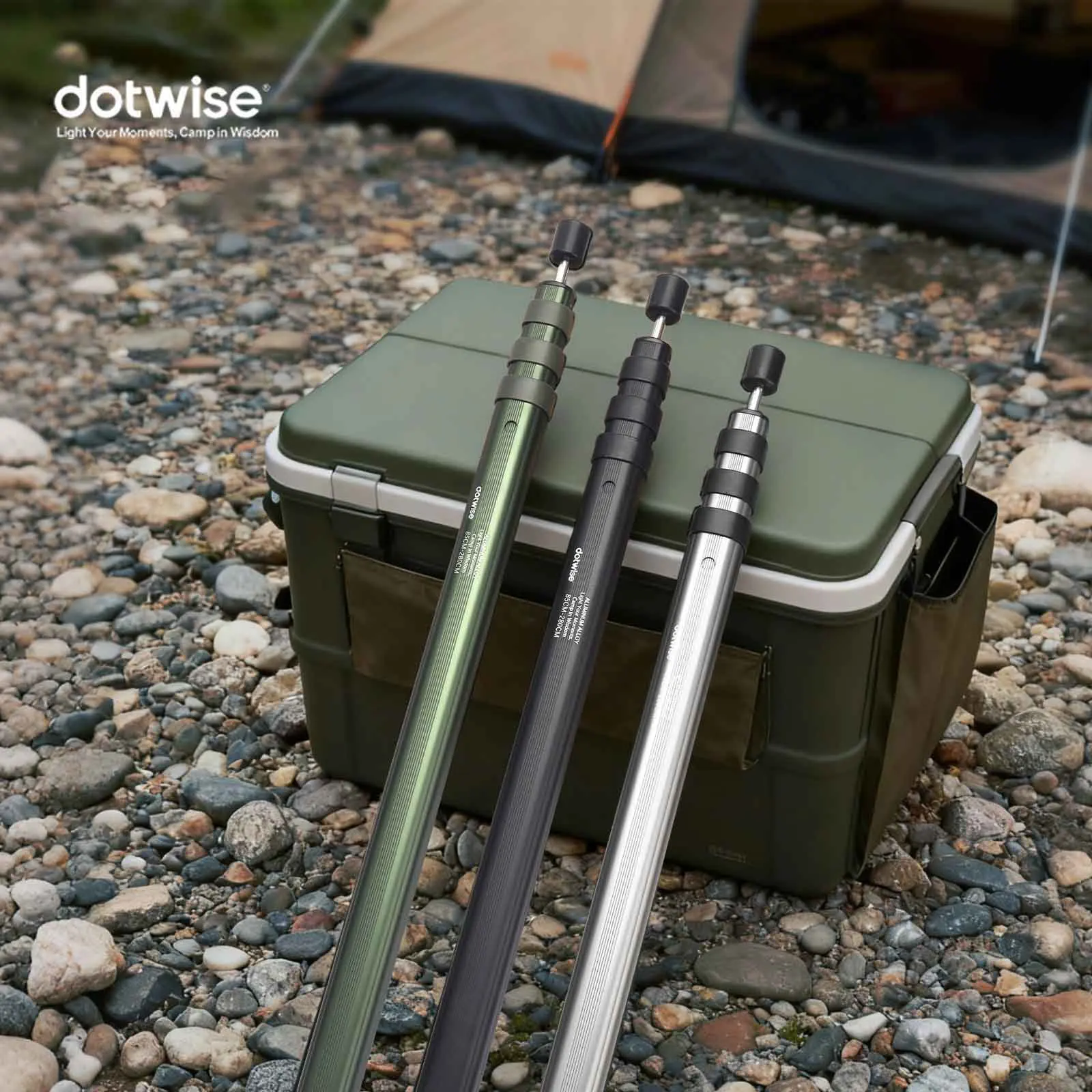 DOTWISE Outdoor Camping Tent Pole Retractable Aluminum Alloy Canopy Pole Waterproof Cloth Beach Sunshade Support  Pole view 2