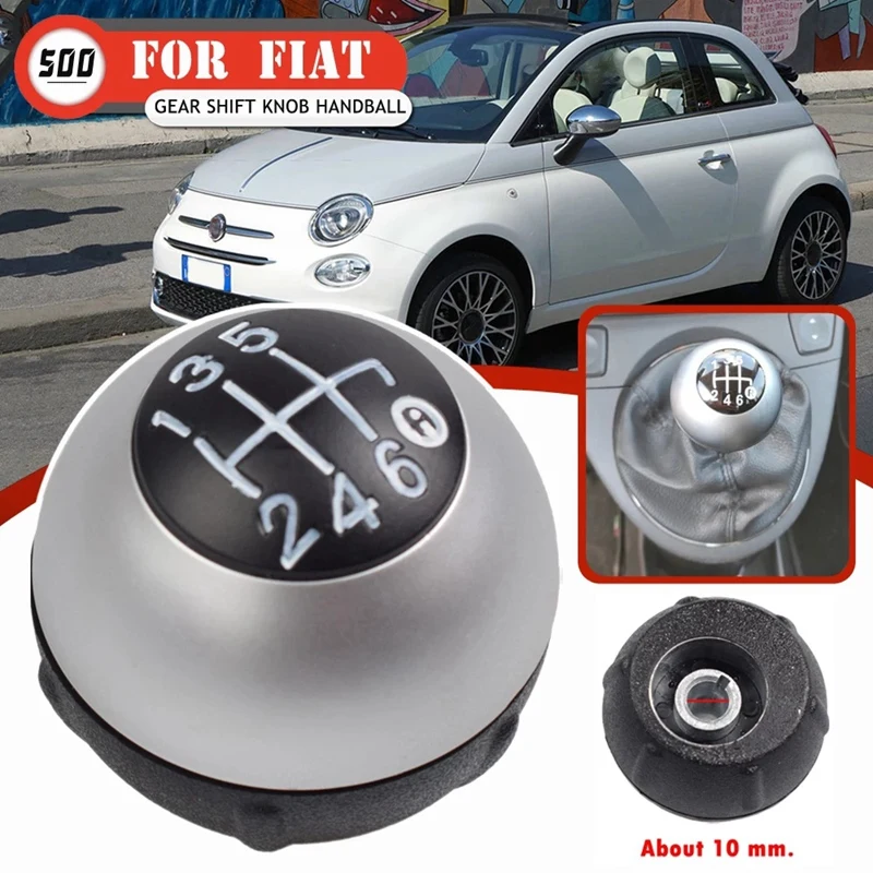 6 Speed Gear Stick Shift Lever Knob Manual Transmission 55344048 For Fiat 500 2012-2018