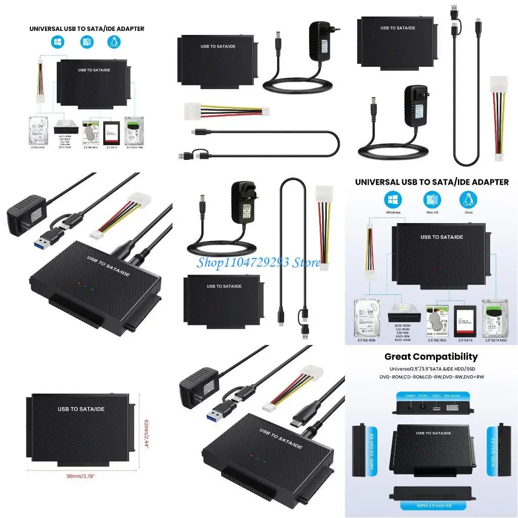 

Y2GD USB3.1 to IDE Hard Drive Converter Adapter for 2.5inch 3.5inch HDDs SSDs