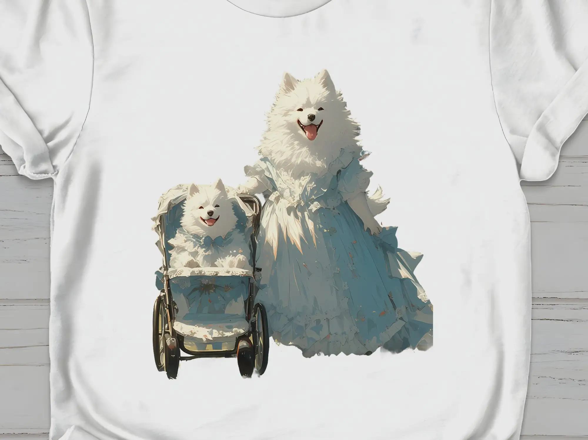 Samoyed Dog Mom and Daughter T Shirt Mother's Day Cute Lover Women's Fashion Unique Mommy Me Apparel