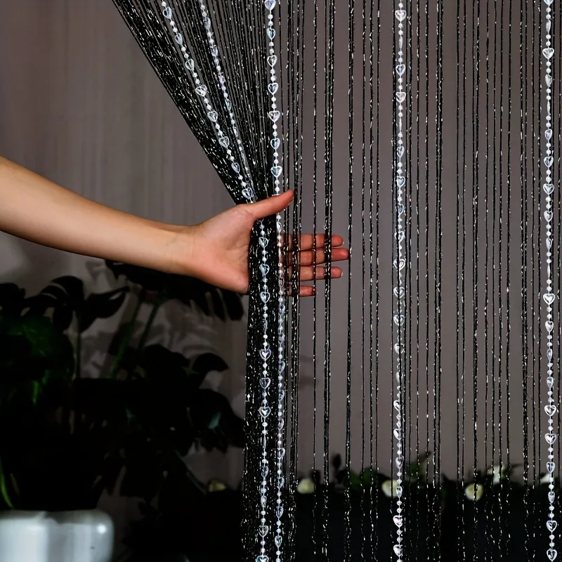 1pcs Acrylic Tassel Beaded Curtain - 1x2m Room Divider for Wedding Decor & Home Partition | Elegant Shimmering Design