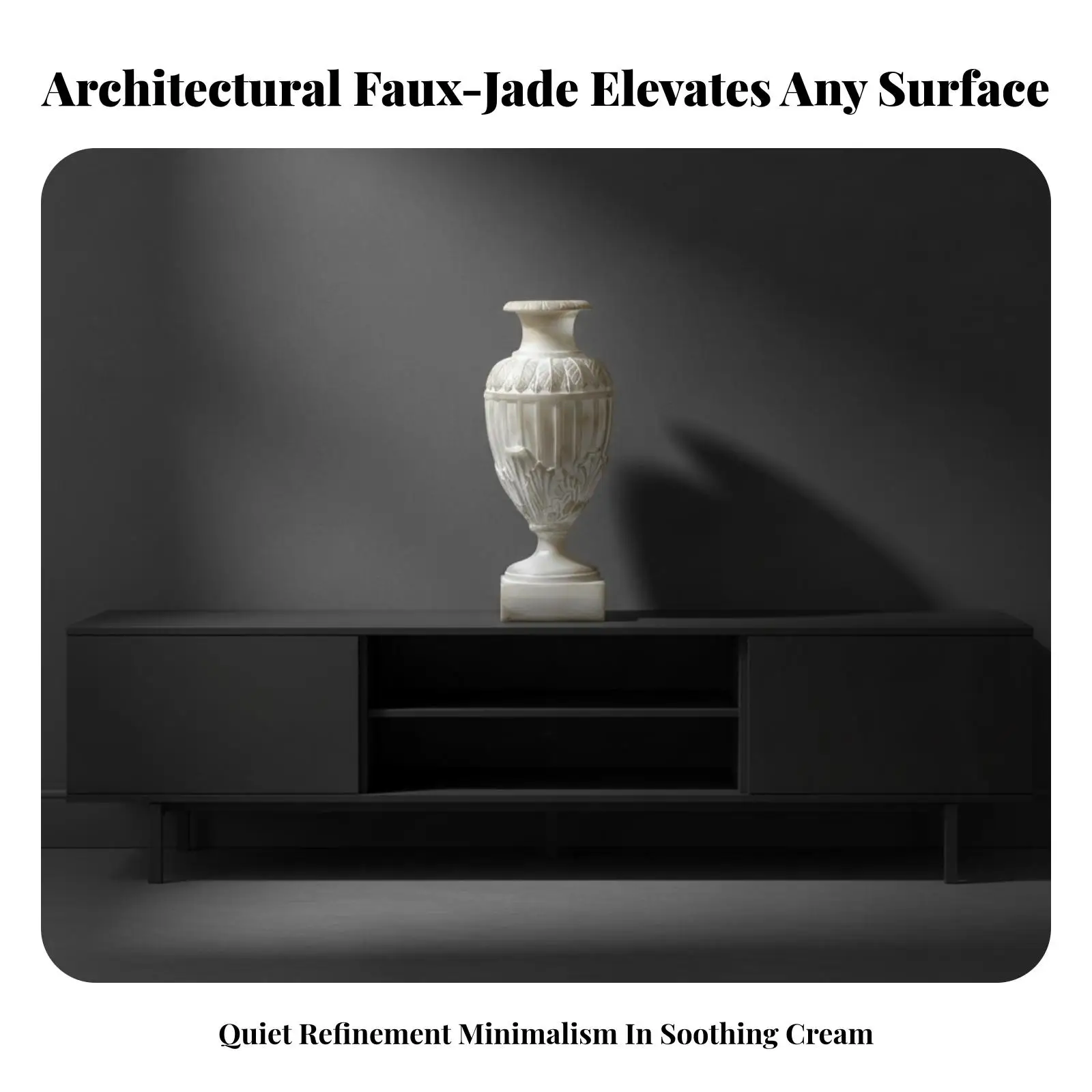 Decorative Urn Vase with Vertical Ribbed Body and Botanical Embossing for Home Styling Decor